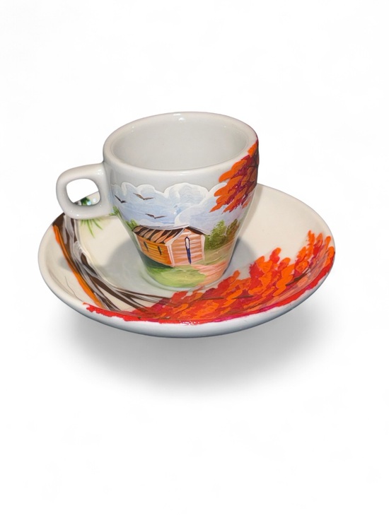 Hand Painted Other - Vintage Hand Painted Demitasse Tea Cup & Saucer from Sheraton Santo Domingo